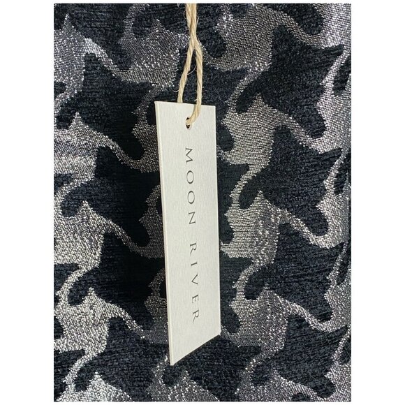 Moon River NWT $96 Metallic Party Dress in Black and Silver Womens Size M - Picture 6 of 10